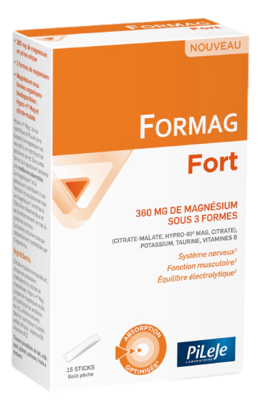 FORMAG FORT  Poudre à diluer pêche 15 sticks